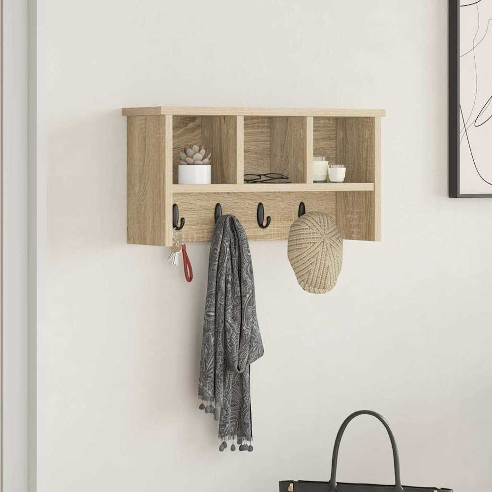 vidaXL Wall-Mounted Bedside Table Sonoma Oak 50 x 16 x 26 cm