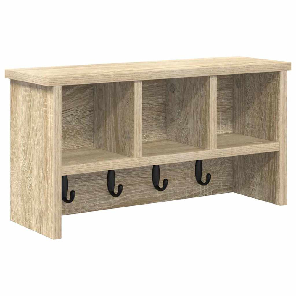 vidaXL Wall-Mounted Bedside Table Sonoma Oak 50 x 16 x 26 cm