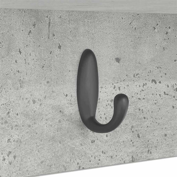 Wand-Nachttisch mit Regal Betongrau 50x26cm