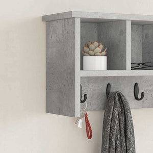 Wand-Nachttisch mit Regal Betongrau 50x26cm