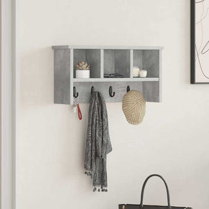 Wand-Nachttisch mit Regal Betongrau 50x26cm