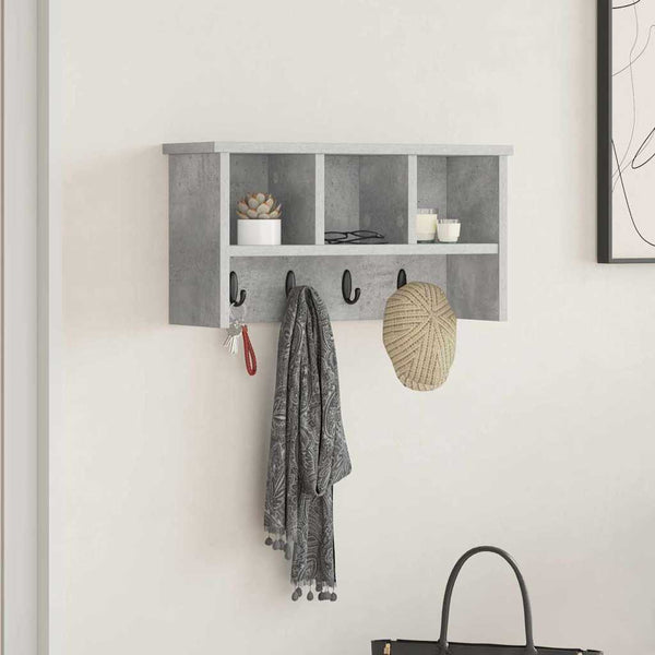 Wand-Nachttisch mit Regal Betongrau 50x26cm