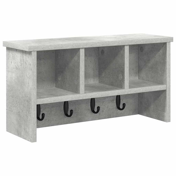 Wand-Nachttisch mit Regal Betongrau 50x26cm