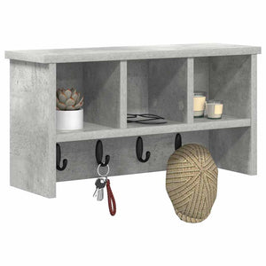 Wand-Nachttisch mit Regal Betongrau 50x26cm