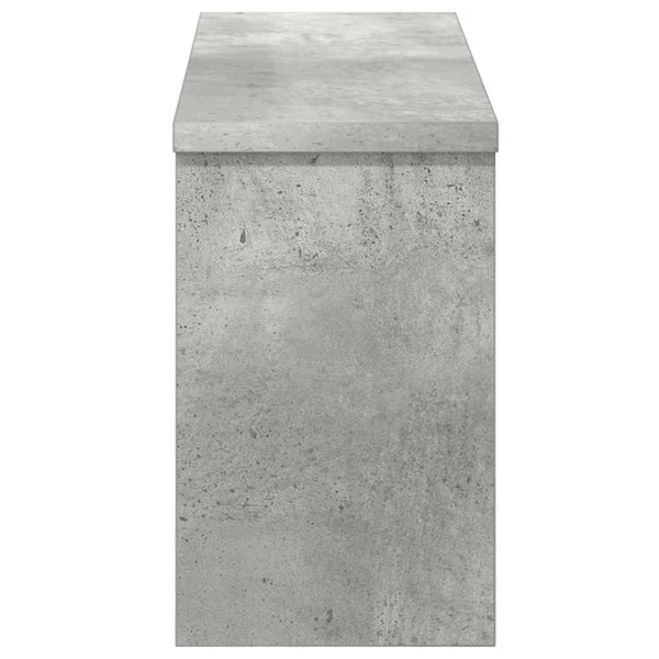 Wand-Nachttisch mit Regal Betongrau 50x26cm