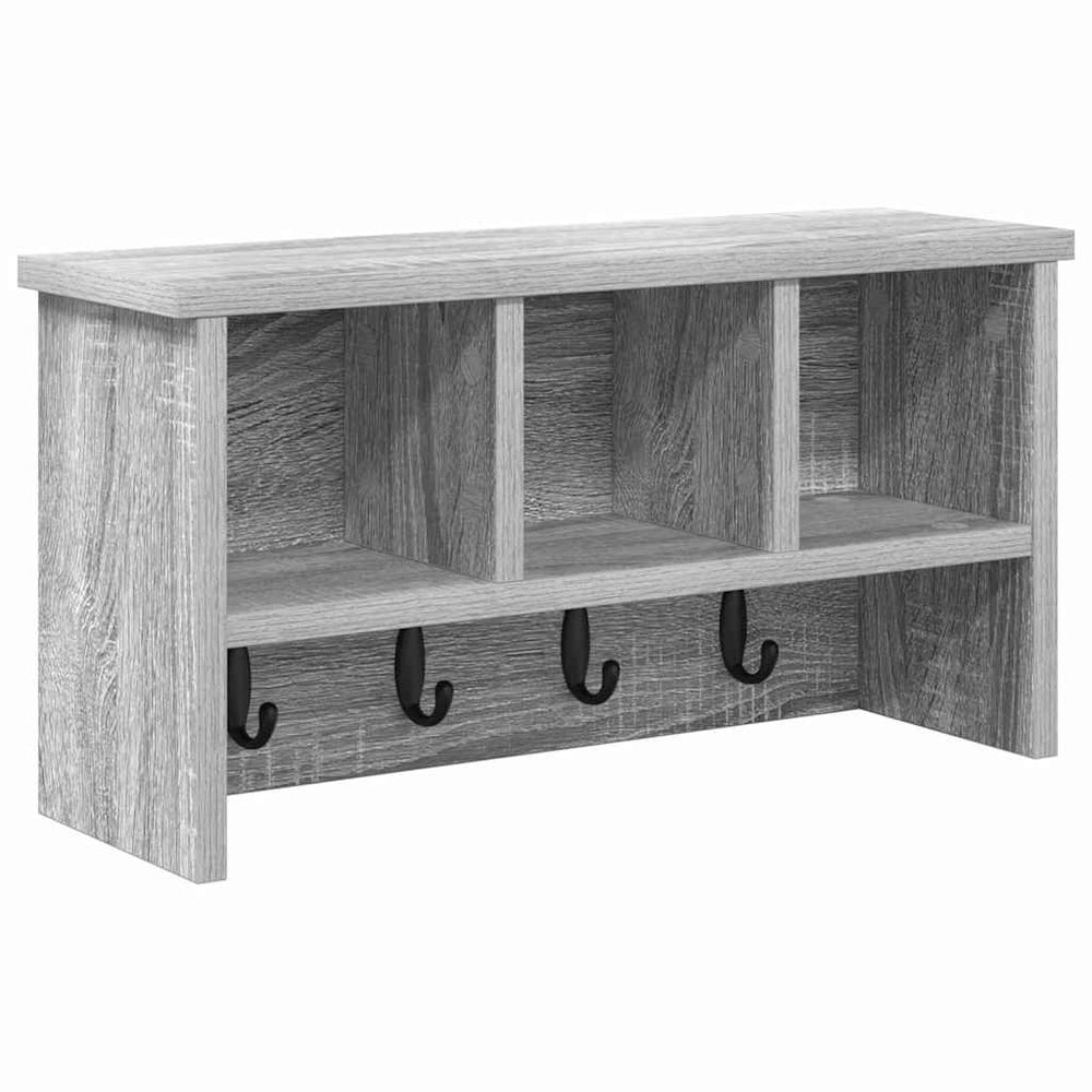vidaXL Wall-Mounted Bedside Table Sonoma Grey 50 x 16 x 26 cm