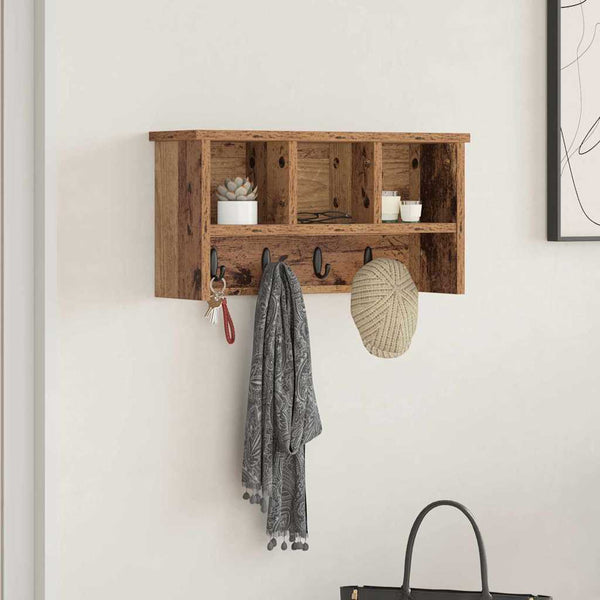 Wand-Nachttisch Altholz 50x16x26cm