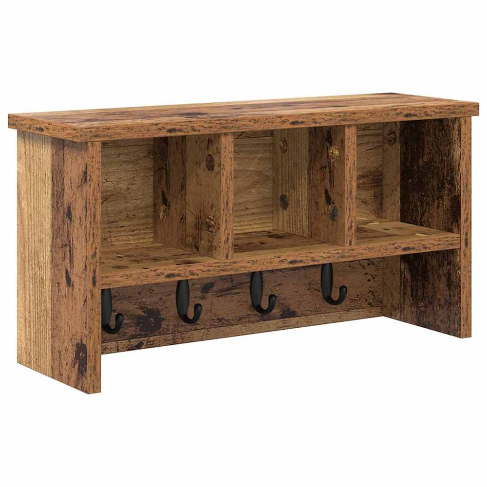 vidaXL Wall-Mounted Bedside Table Reclaimed Wood 50x16x26 cm Engineered Wood