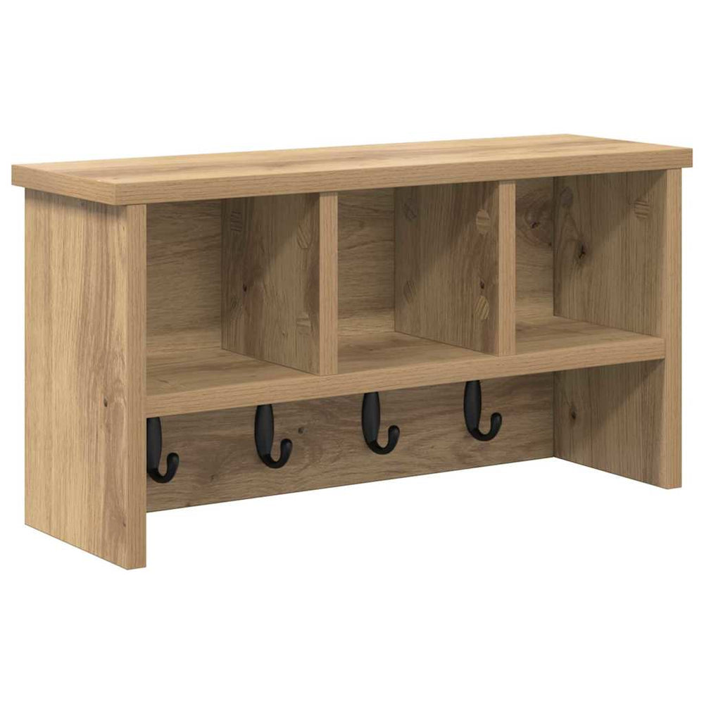 vidaXL Wall-Mounted Bedside Table Artisan Oak 50 x 16 x 26 cm