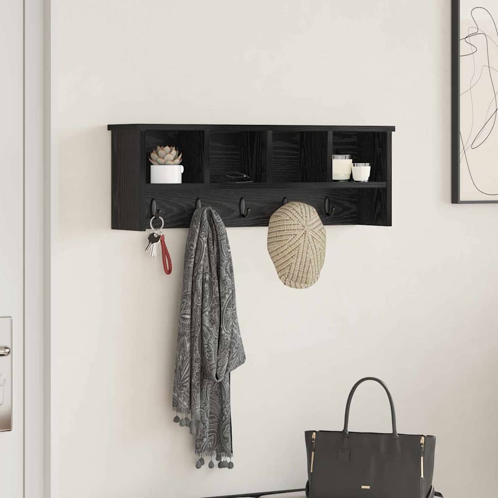 Wand-Nachttisch Schwarz Eiche 75x26cm