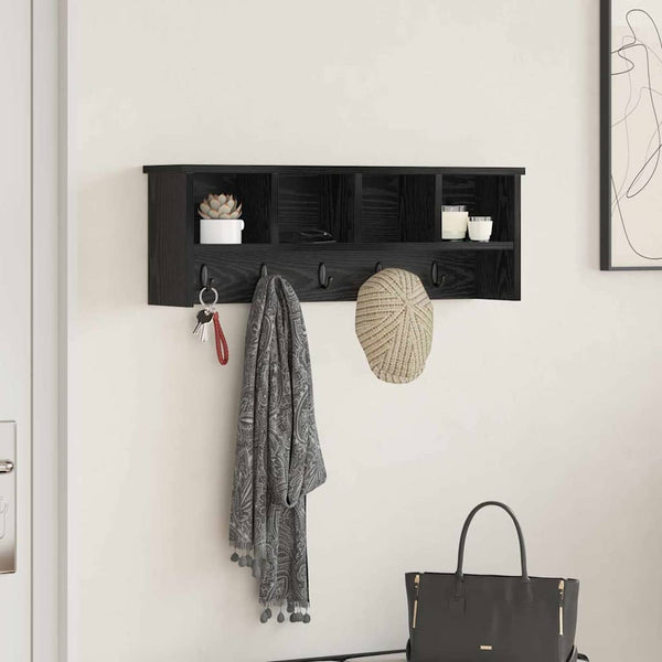 Wand-Nachttisch Schwarz Eiche 75x26cm