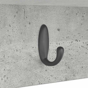 Wand-Nachttisch mit Regal, Betongrau