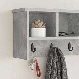Wand-Nachttisch mit Regal, Betongrau