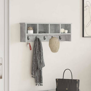 Wand-Nachttisch mit Regal, Betongrau
