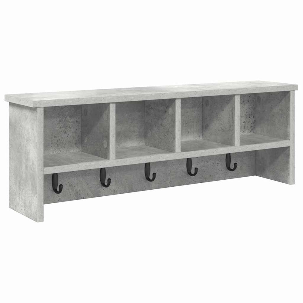 vidaXL Wall-Mounted Bedside Table with Shelf Concrete Grey 75 x 16 x 26 cm