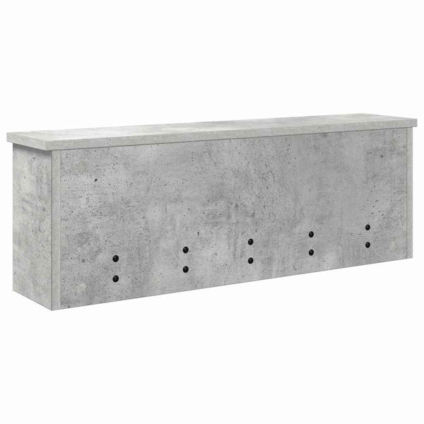 Wand-Nachttisch mit Regal, Betongrau