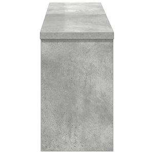 Wand-Nachttisch mit Regal, Betongrau