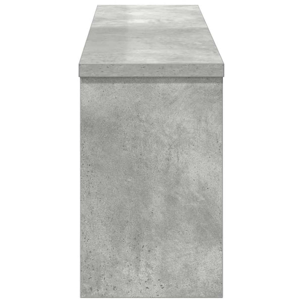 Wand-Nachttisch mit Regal, Betongrau
