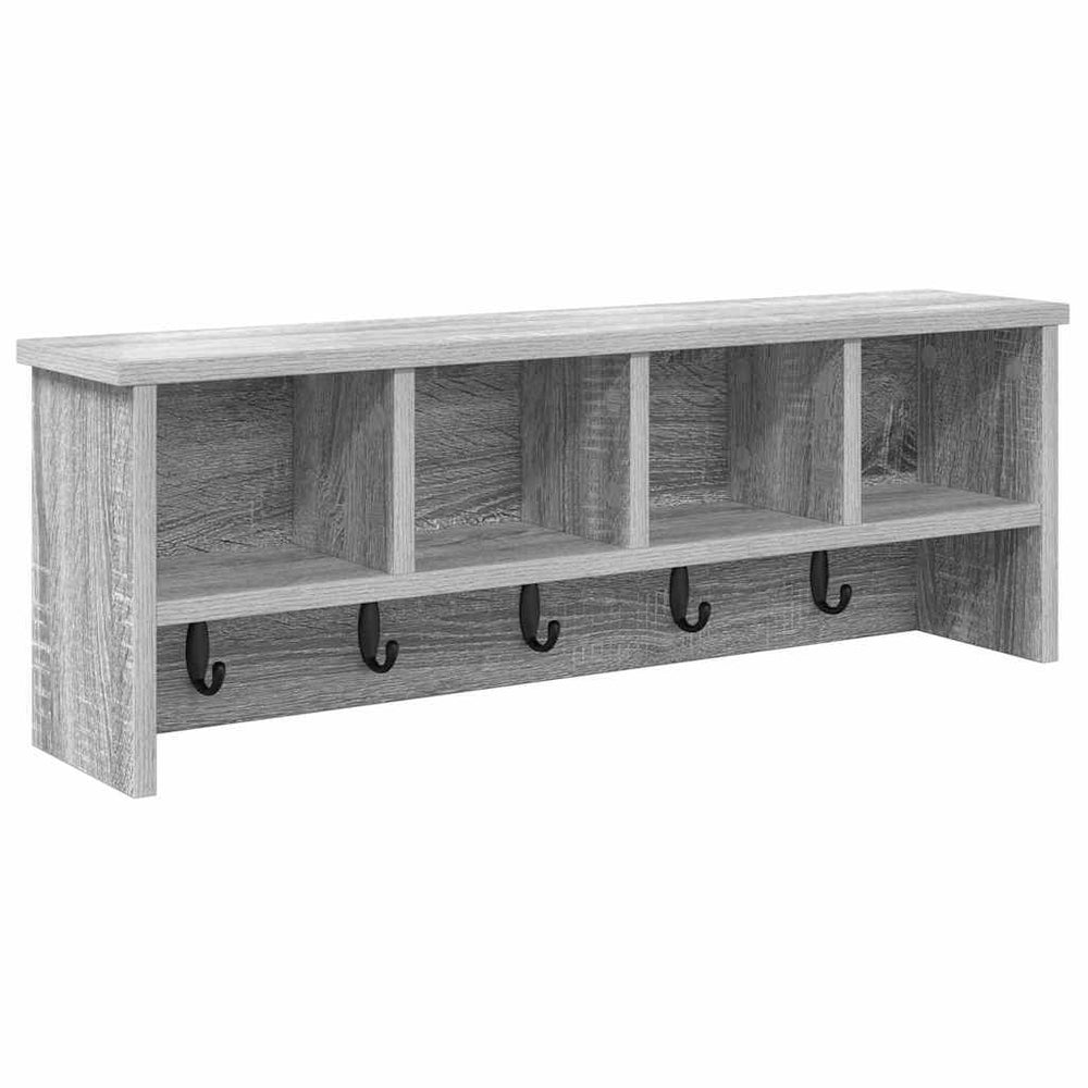 vidaXL Wall-mounted nightstand Sonoma Grey 75 x 16 x 26 cm