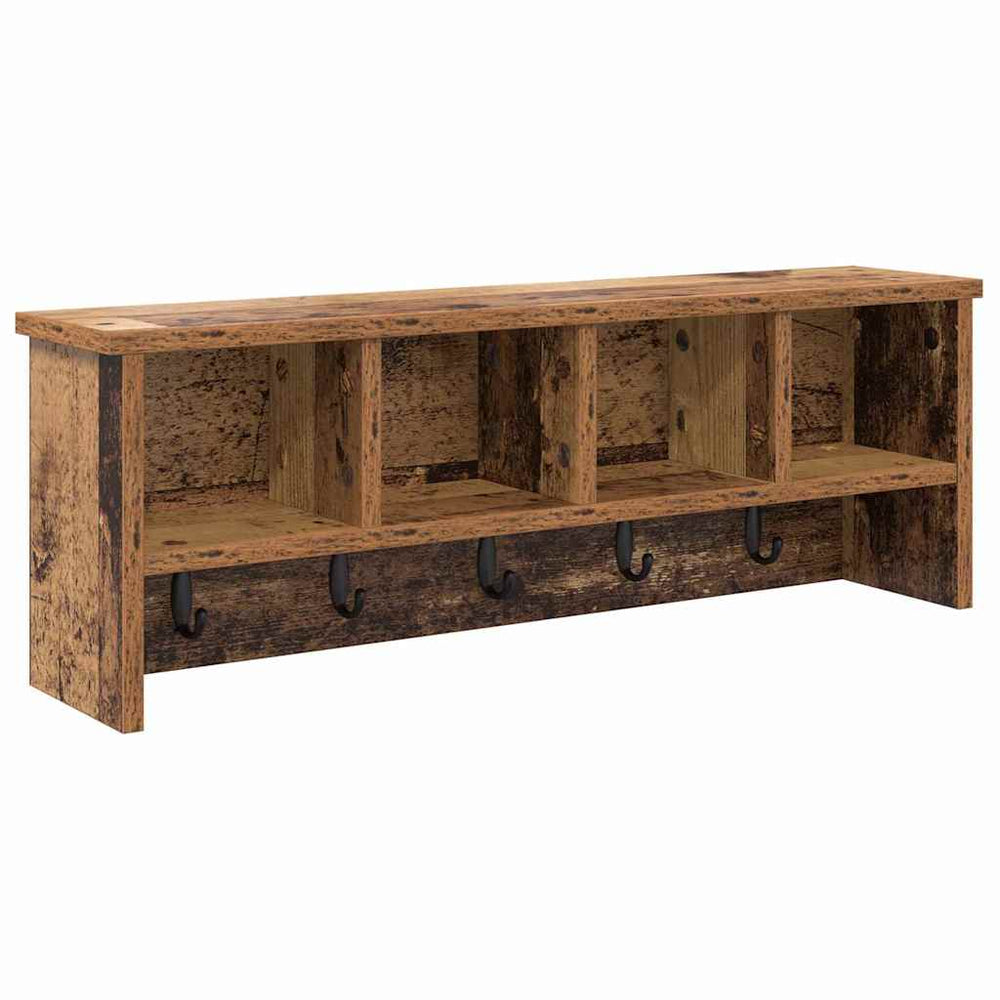 vidaXL Wall-Mounted Bedside Table Reclaimed Wood 75 x 16 x 26 cm Engineered Wood