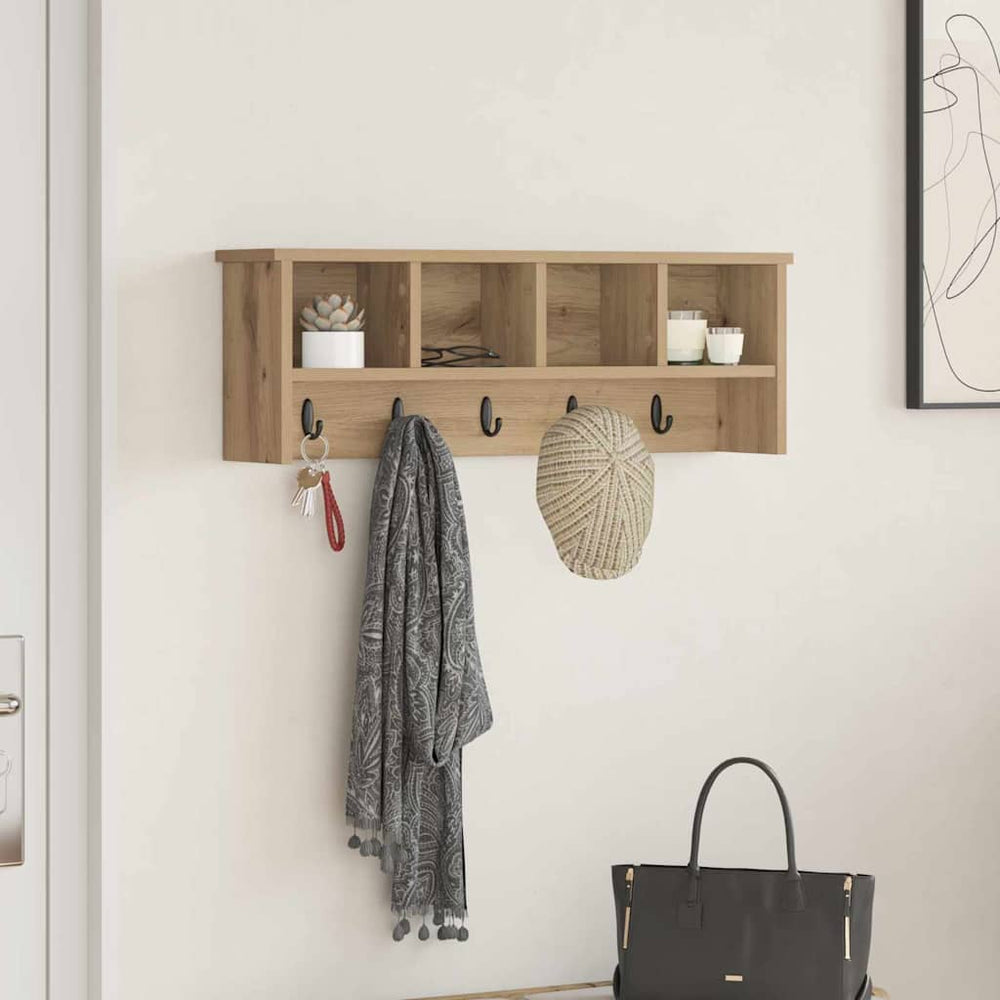 vidaXL Wall-Mounted Nightstand Artisan Oak 75 x 16 x 26 cm