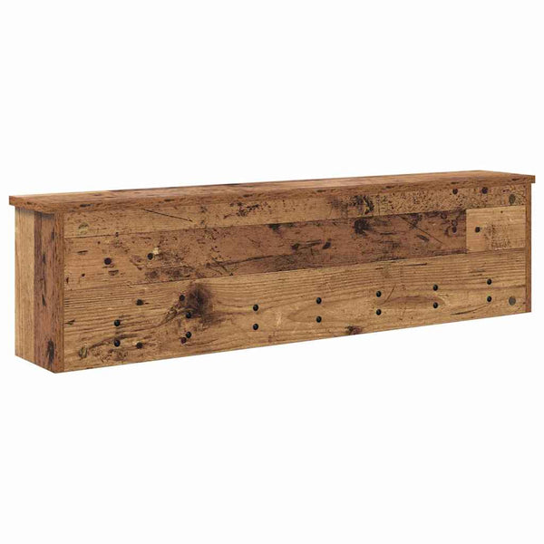 Wand-Nachttisch Altholz mit Regal 100cm