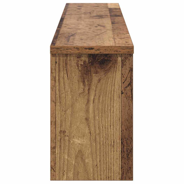 Wand-Nachttisch Altholz mit Regal 100cm