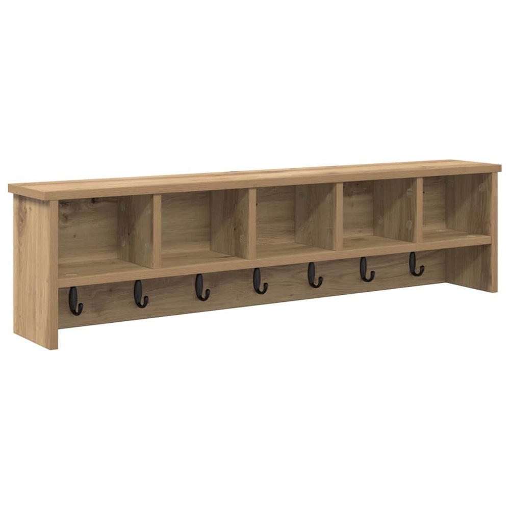 vidaXL Wall-mounted nightstand Artisan Oak 100 x 16 x 26 cm