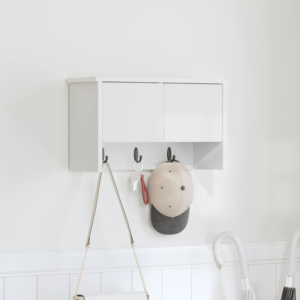 vidaXL Wall-Mounted Bedside Table White 50x20x30 cm Engineered Wood
