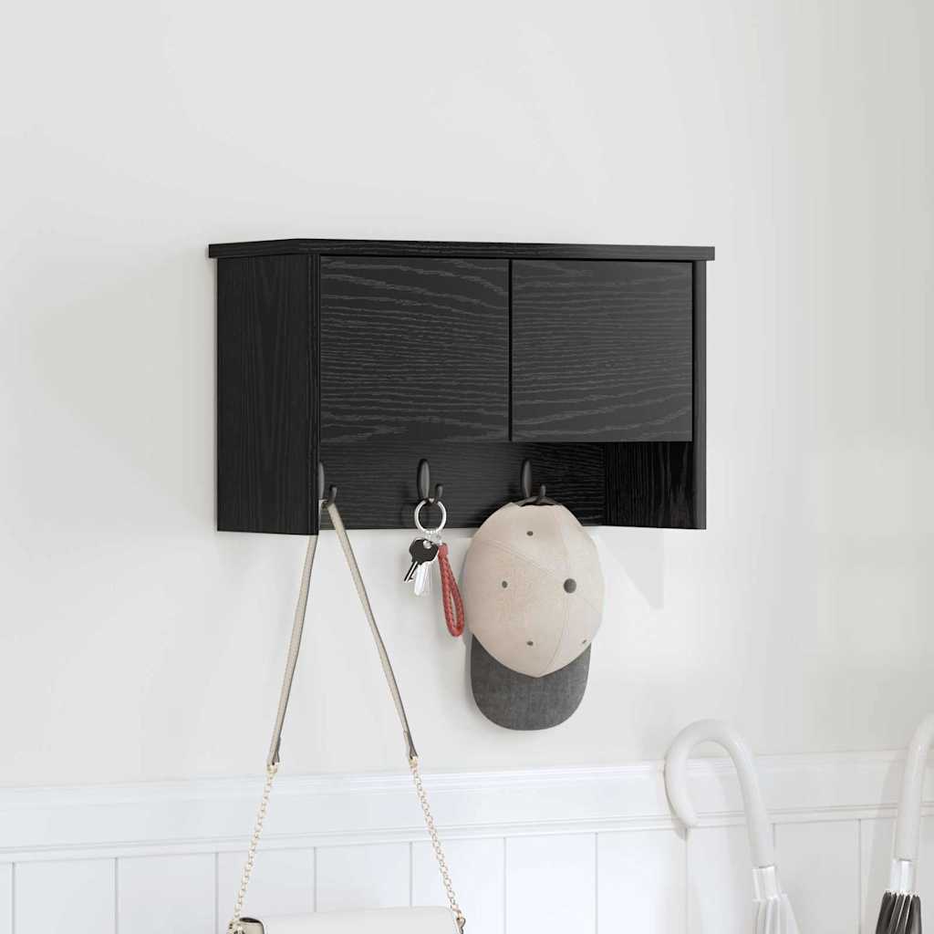 Wand-Nachttisch Schwarz Eiche 50x20x30cm