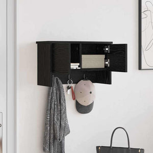Wand-Nachttisch Schwarz Eiche 50x20x30cm