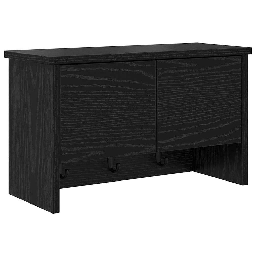 vidaXL Wall-Mounted Bedside Table Black Oak Look 50 x 20 x 30 cm