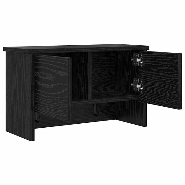 Wand-Nachttisch Schwarz Eiche 50x20x30cm