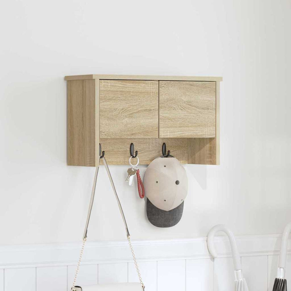 vidaXL Wall-Mounted Bedside Cabinet with Door Sonoma Oak 50 x 20 x 30 cm