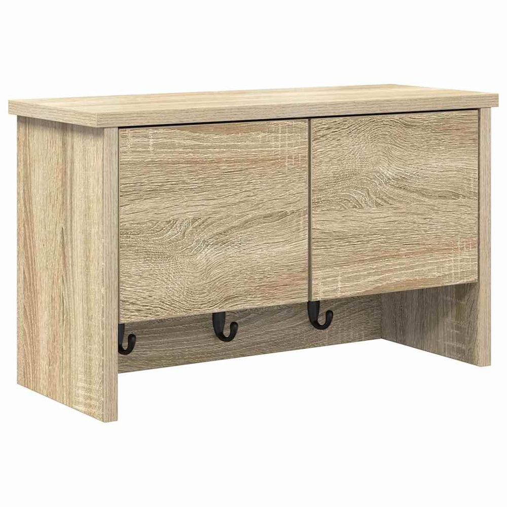 vidaXL Wall-Mounted Bedside Cabinet with Door Sonoma Oak 50 x 20 x 30 cm