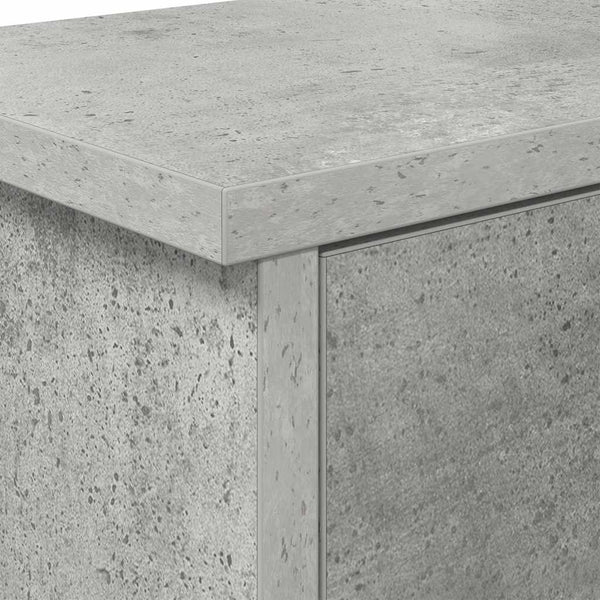 Wandmontierter Nachttisch mit Regal Betongrau