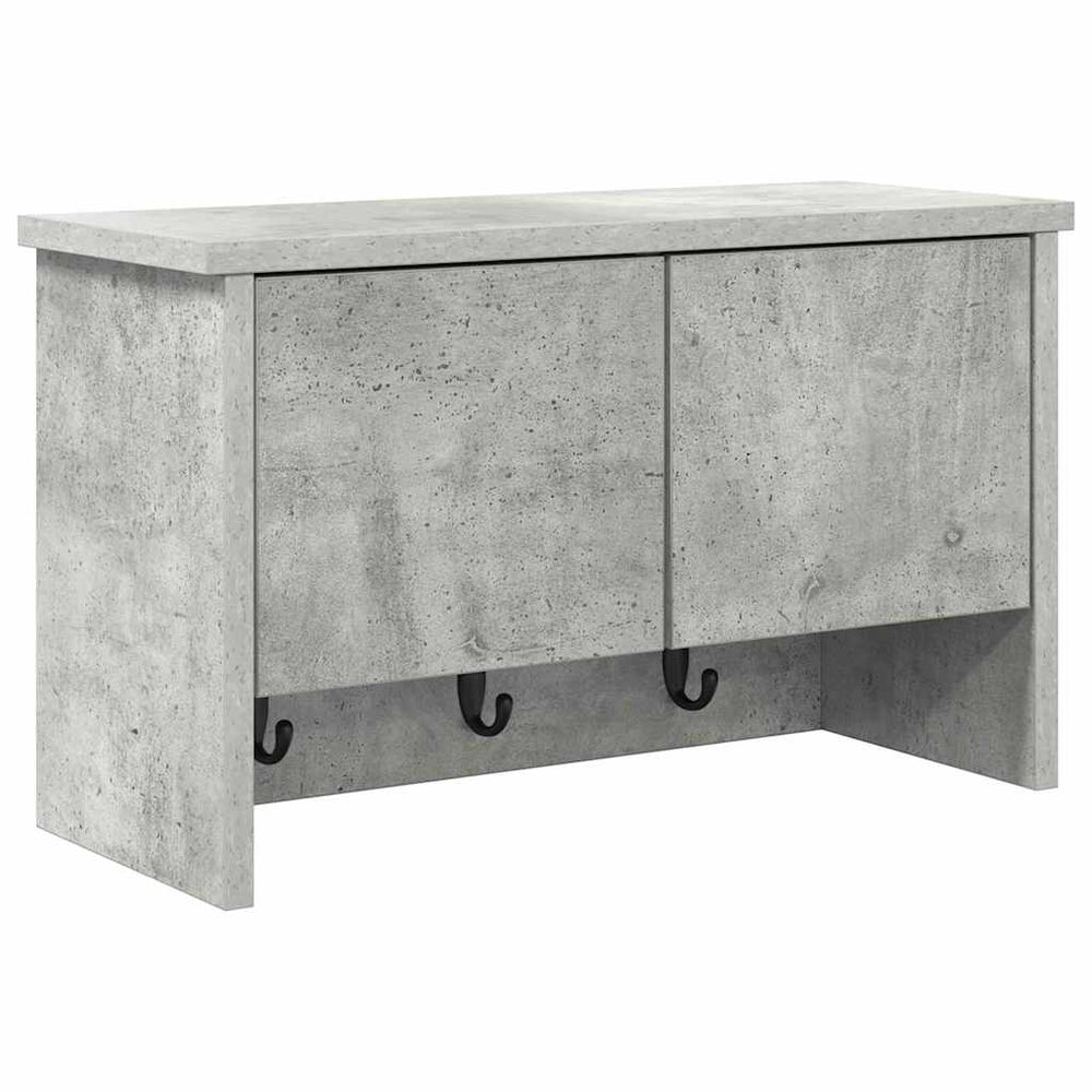 vidaXL Wall-Mounted Bedside Table with Shelf Concrete Grey 50 x 20 x 30 cm