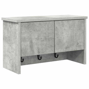 Wandmontierter Nachttisch mit Regal Betongrau
