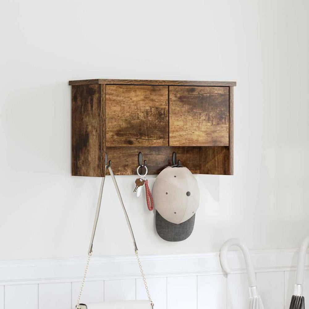 vidaXL Wall-mounted nightstand Smoked Oak 50 x 20 x 30 cm