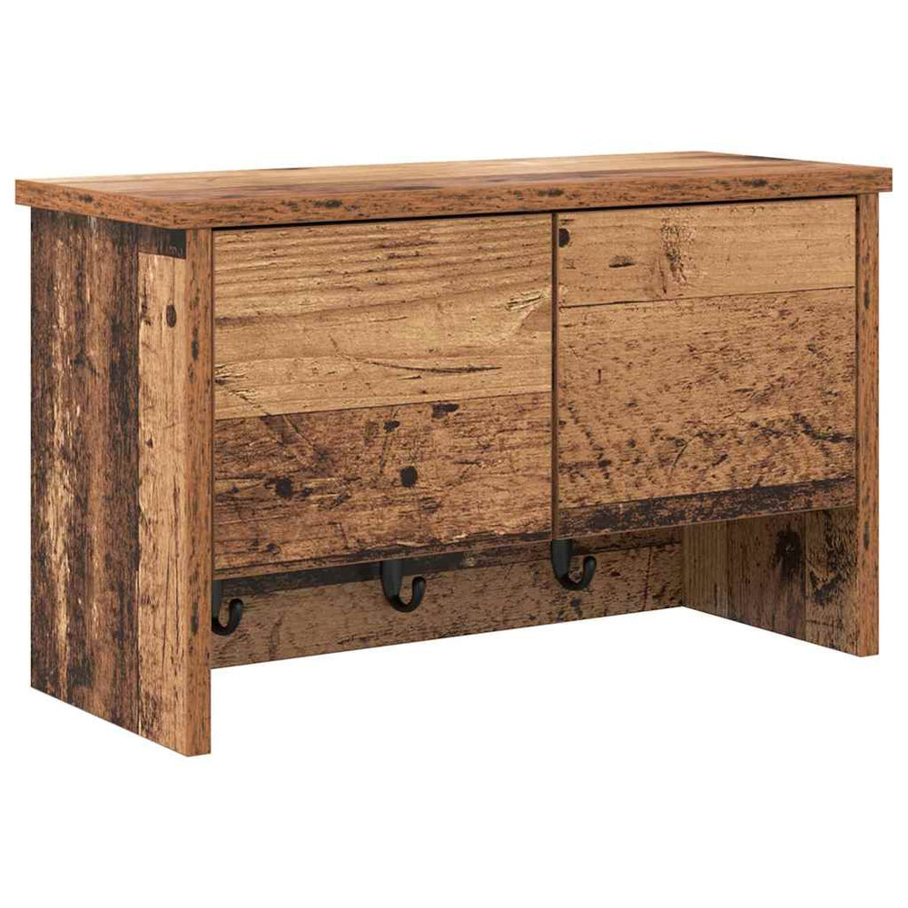 vidaXL Wall-Mounted Bedside Table Reclaimed Wood 50x20x30 cm Engineered Wood