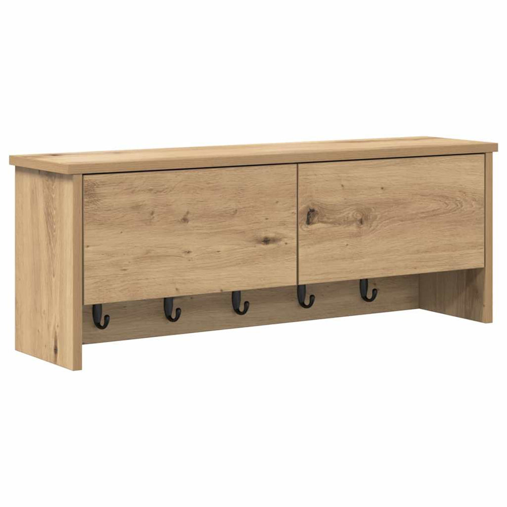 vidaXL Wall-Mounted Nightstand with Door Artisan Oak 80 x 20 x 30 cm