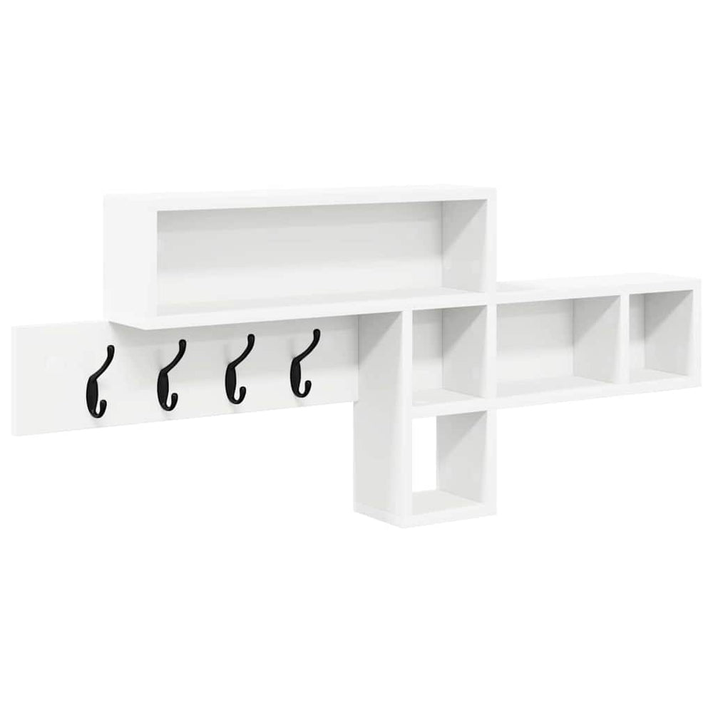 vidaXL Wall-Mounted Bedside Table White 100 x 12 x 43.5 cm Engineered Wood
