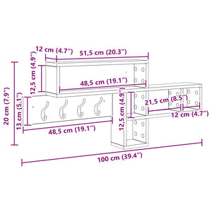 Wand-Nachttisch Sonoma Eiche 100cm