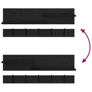 Wand-Nachttisch Schwarz Eiche 90x36cm
