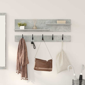 Wand-Nachttisch mit Regal Betongrau 90x15x36 cm