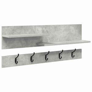 Wand-Nachttisch mit Regal Betongrau 90x15x36 cm