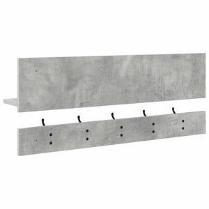 Wand-Nachttisch mit Regal Betongrau 90x15x36 cm