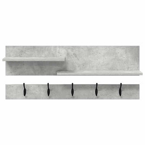 Wand-Nachttisch mit Regal Betongrau 90x15x36 cm