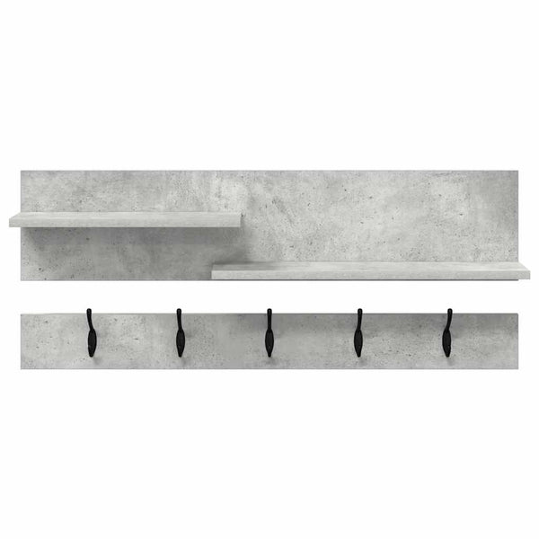 Wand-Nachttisch mit Regal Betongrau 90x15x36 cm