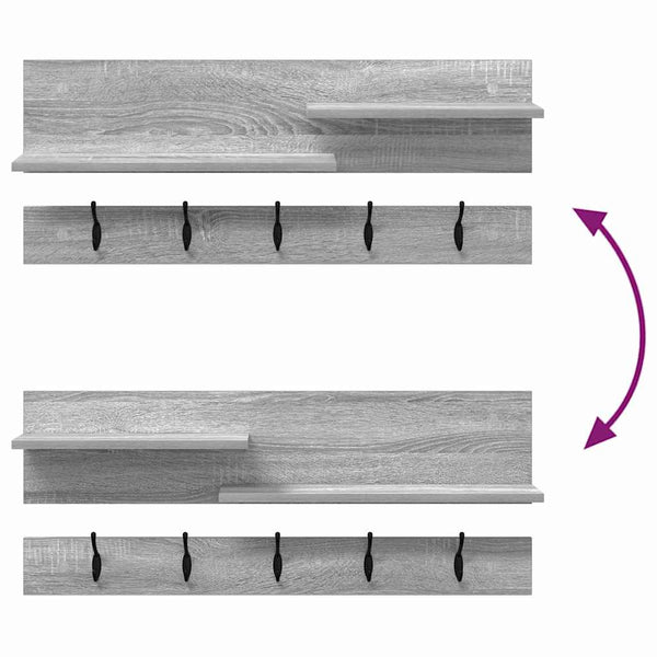 Wand-Nachttisch Grau Sonoma 90cm